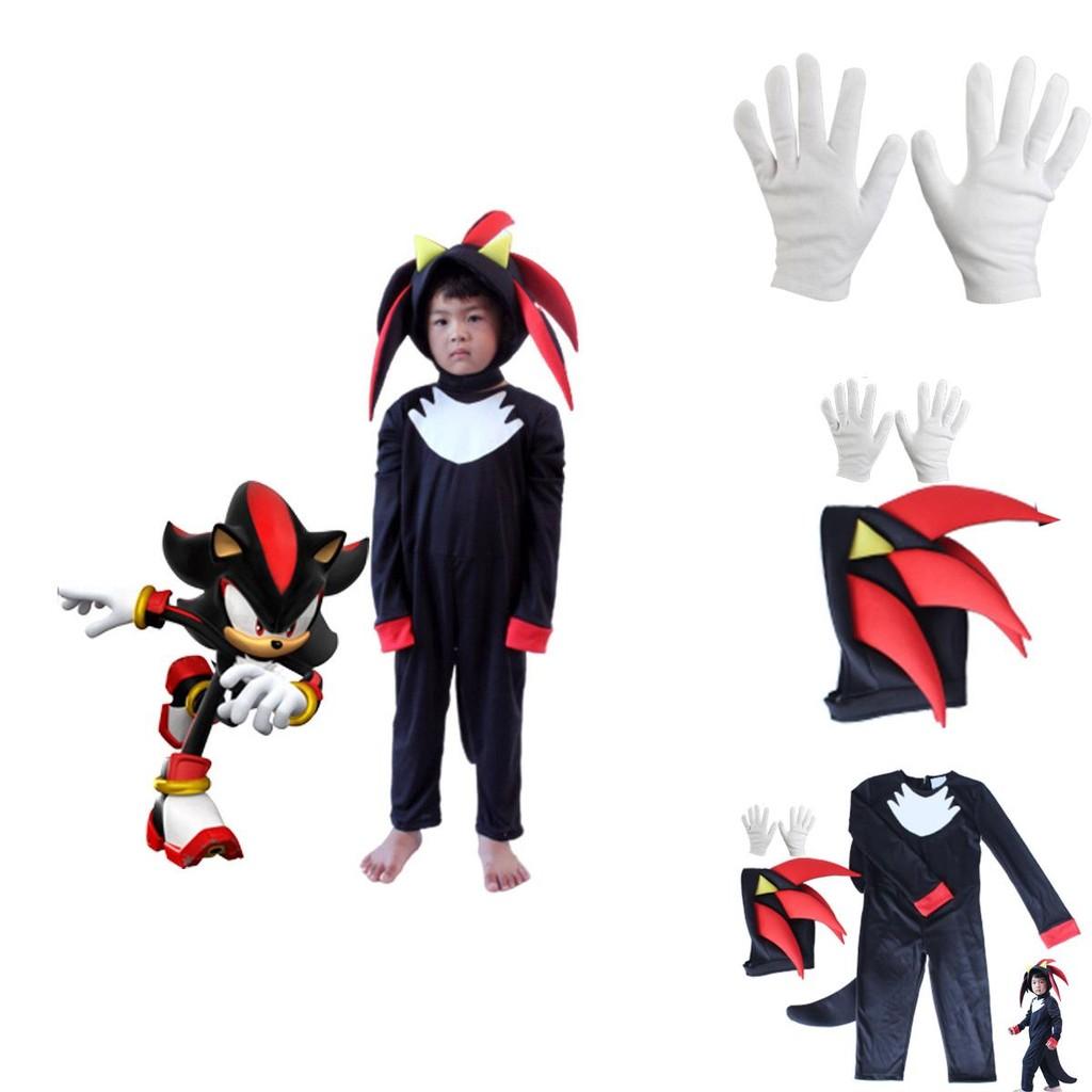 Sonic Cosplay Jumpsuit Halloween Costume For Kids With Breathable Fabric