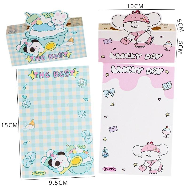 10PCS Kawaii Cartoon Summer Puppy Card Head Card Back Opp Bag Cute Kpop Star 3 Inch Photo Card DIY Decor Packing Material