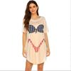 T-shirt Grafica con Fantasia Bikini per Donna Estate Spiaggia Casual Vestibilità Larga Top