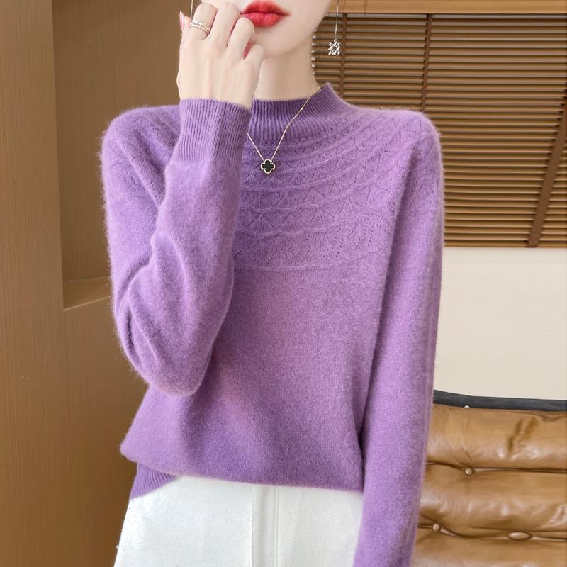 Pulover de cașmir pentru femei cașmir Qinghe 30% cașmir 70% lână cald și la modă versatil toamnă și iarnă