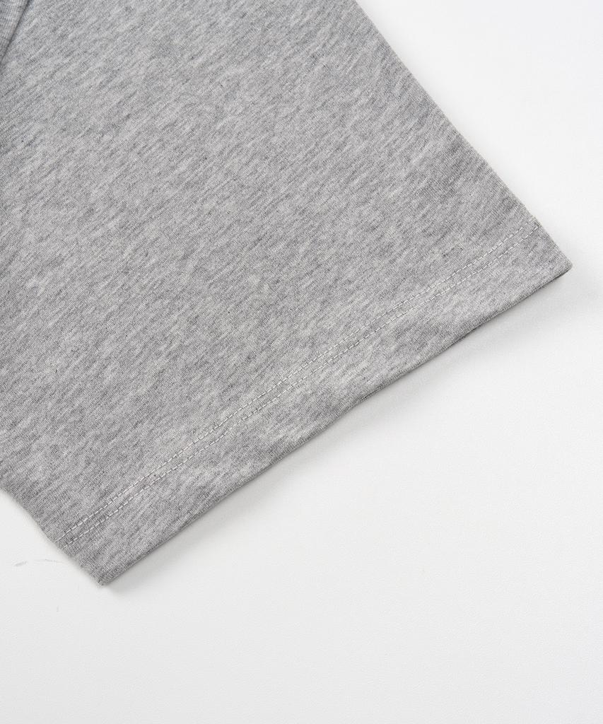 TOFFEE Basic Half Crop Top (Melange Grey)