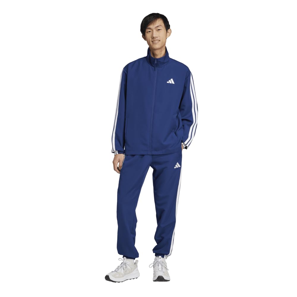 Adidas Woven Dark Blue Size Small Men's 3-Stripes Tracksuit, (JC5391),