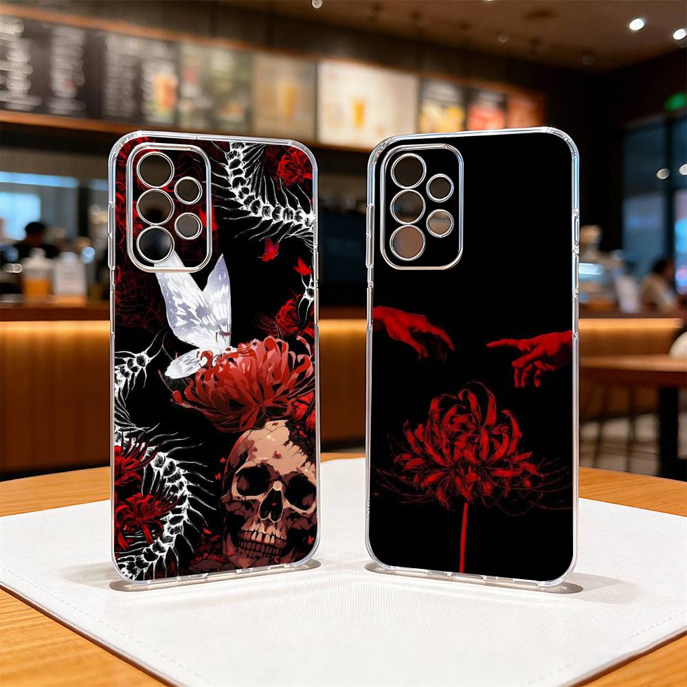 Ghoul R-Red Spider Lily Tokyo-o Phone Case For Samsung S25,S24,S21,S22,S23,S30,Ultra,S20,Plus,Fe Transparent Cover