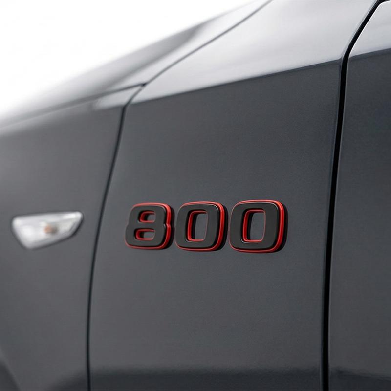 3D 800 Emblem Car Rear Trunk Badge Sticker Fender Decal Logo For Benz W463 G63 W213 Auto Styling Accessories