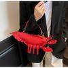 Cute Lobster Handbag Fashion Rivet Shoulder Bag for Women Korean Version Women's Single Shoulder Crossbody Bag