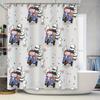 Adorable Cartoon Print Shower Curtain Cute Animal Design for Bathroom Decor Perfect Gift Idea for Kids or Pet Lovers
