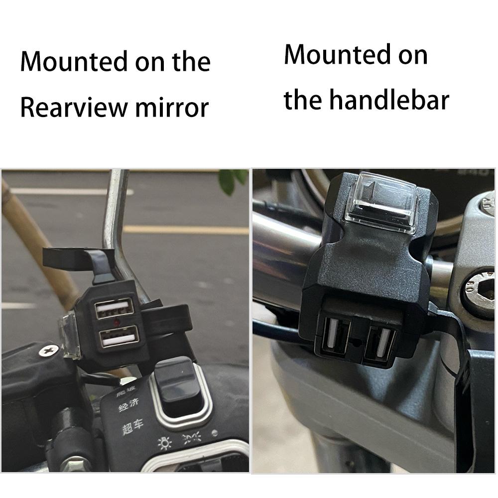 12V motocyklové USB nabíječky 3.0 zásuvka Duální porty pro telefon Mobilní 5V 3.1A napájecí adaptér Příslušenství pro motocykly Vodotěsné kryty