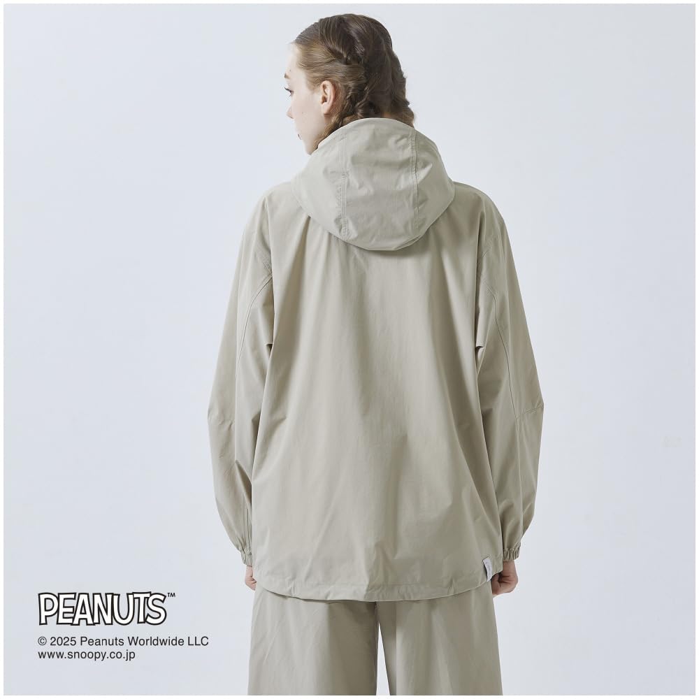 Mizuno Peanuts Stretch Anorak Trench B2MECY20 Water-Repellent Jacket, Beige,