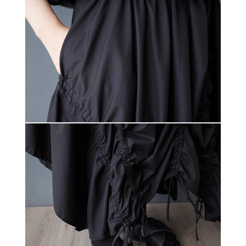 Dimanaf 2025 Summer Women New Skirts Plus Size Solid Elastic Waist Pleated Elegant Black Skirts