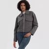 Women's European & American Style Grey Wool Coat with Turn-Down Collar, Large Pockets, for Autumn & Winter