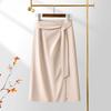 2025 Asymmetrical High-Waisted Slit Midi Skirt for Women - Spring/Summer Trendy Option