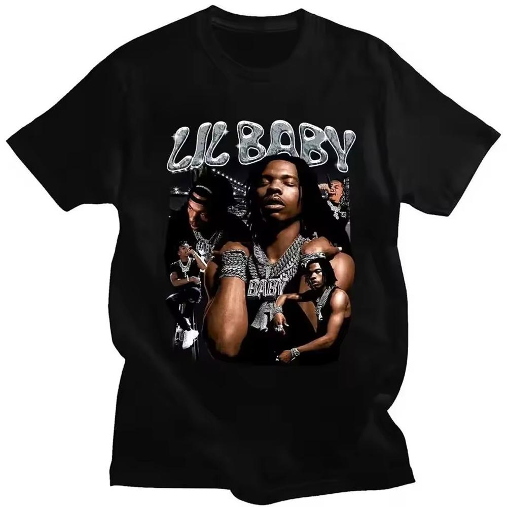 Hip Hop Rapper Lil Baby Graphic Print Unisex Clothing Tee Shirt Homme New Short Sleeve Round Neck Printing Pullover TShirt 50384