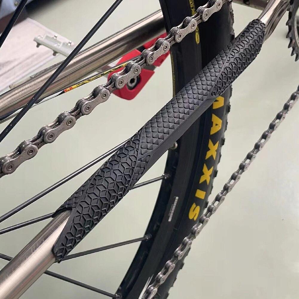 Enlee 3M Silicone Bicycle Frame Chain Guard Flexible Black
