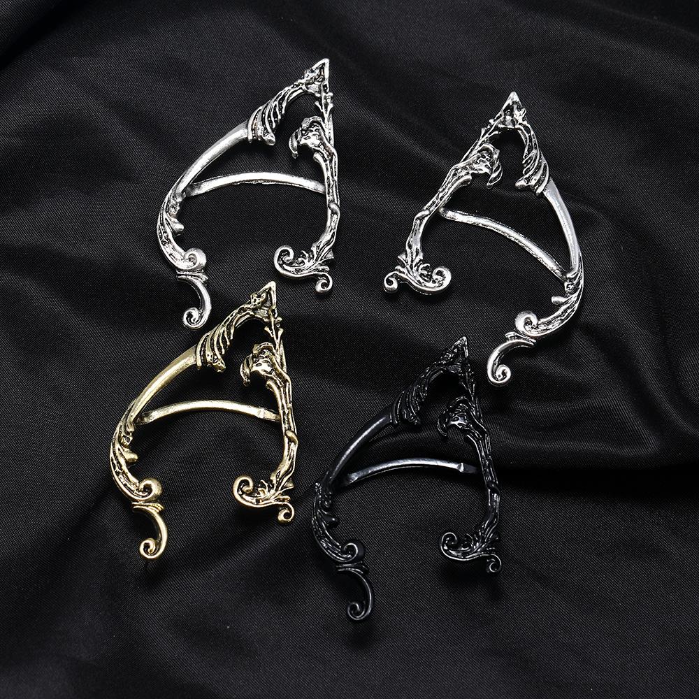 Irregular Dark Old Pinna Elf Ears Hanging Cold Wind Earrings