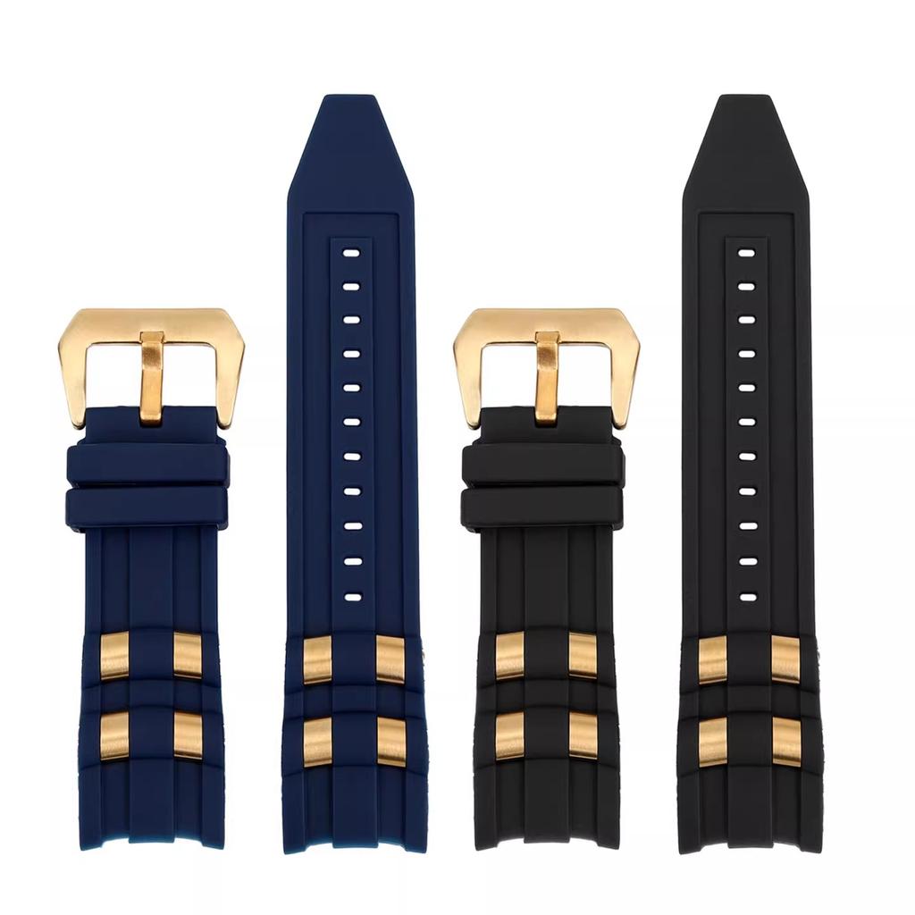 Rubber Watch accessories strap compatible for Invicta Russian Professional Divers silicone metal pellet wristband bracelet 26mm