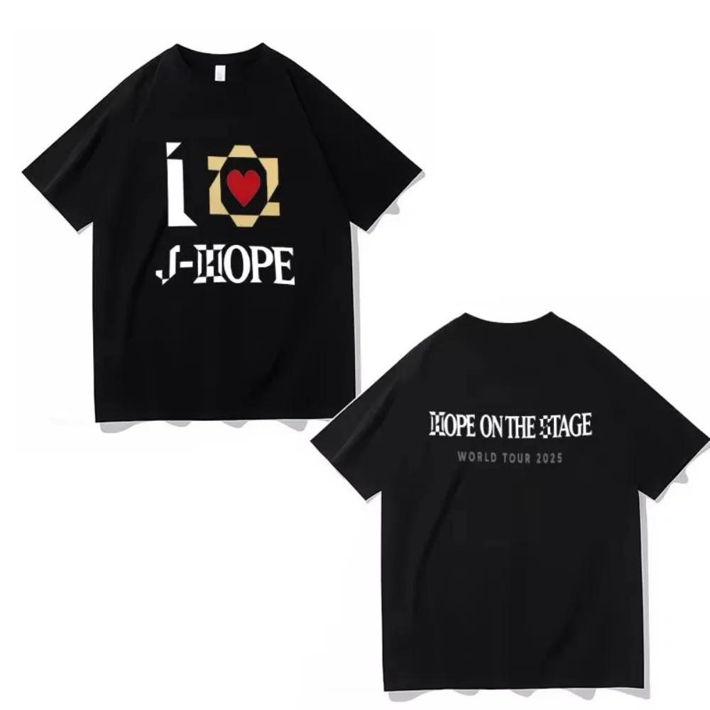 2025 Summer New Casual Y2K Cotton Print T-shirt Hip Hop New Jhope HOPE ON THE STAGE T-shirt Versatile Wholesale Men Women Tshirt
