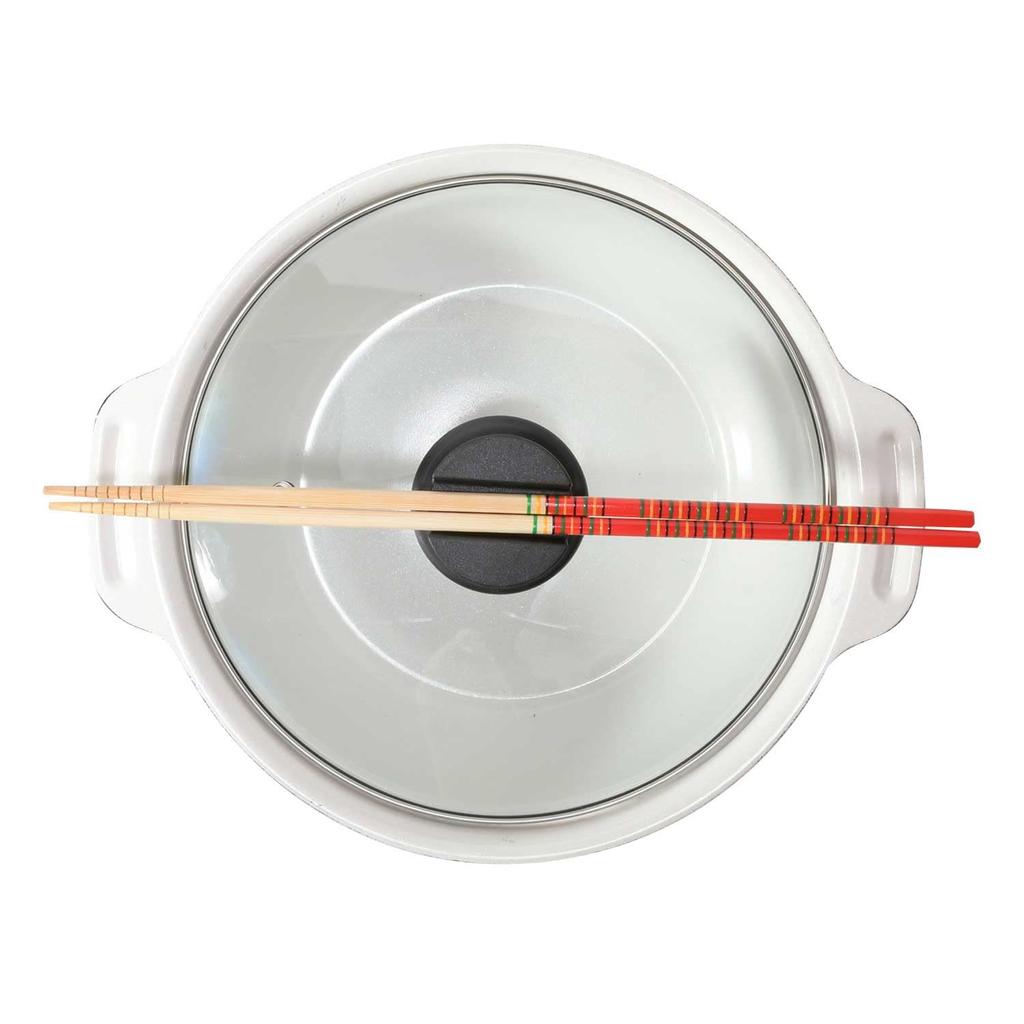 Bestco Tabletop IH with Glass Wine Red Ceramic Bistro Carole Pot, Two-handed Pot, 16cm, Lid, NQ-0051