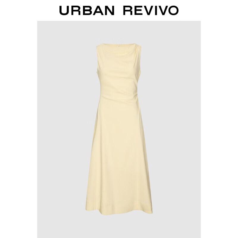 UR2026 Cowl Neck Pleated Sleeveless Dress S