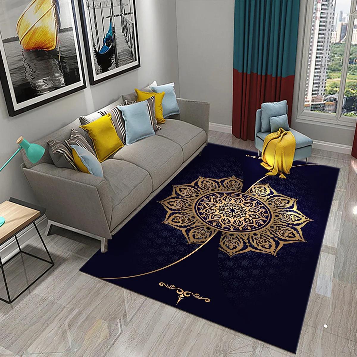 

Bohemian Floral Mandala Carpet Non-slip Floor Mat for Hallway Bedroom Living Room Bathroom Decor 50x80cm