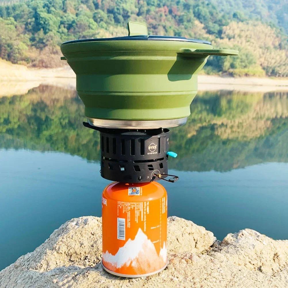 2.5L Silicone Folding Kettle Camping Teapot Coffee Cooking Pot Portable Boiling Water Pot for Outdoor Picnic Tableware.