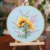 DIY Flower Embroidery Kit Colorful Embroidery Set Sewing Supplies Cross Stitch Set  Beginner