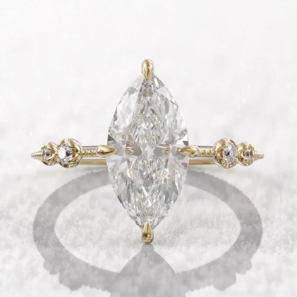 

Кольца Huitan AAA Crystal Marquise Cubic Zirconia для женщин, модные тонкие кольца, помолвочные свадебные аксессуары, ювелирные изделия 6