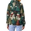 Women's Loose Comfortable Casual Fashion V-Neck Christmas Print Long Sleeve Hoodie