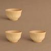 J-kitchens Miso Soup Bowls, Wooden, Kisai, Natural, Small, Set of 3, 10.5cm x 6.3cm