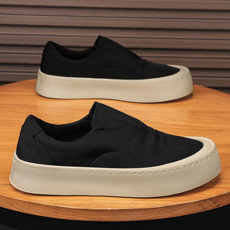 2025 Summer Men's Non-Slip Breathable Canvas Sneakers with Thick Sole