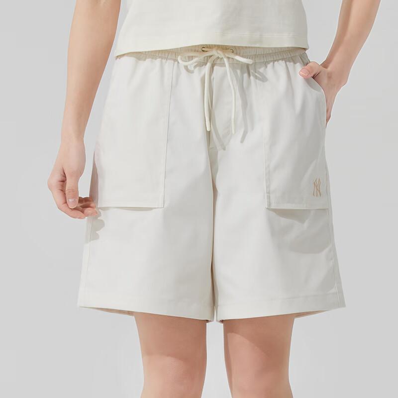 New MLB New York Yankees Casual Shorts Women's Beige 3ASMB0253-50CRS