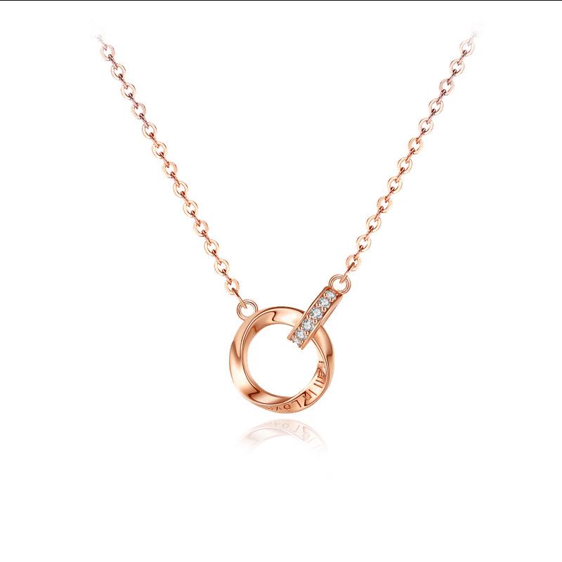 Korean Möbius Ring Necklace - Women's Summer Light Luxury 2022, Niche Design Clavicle Chain.