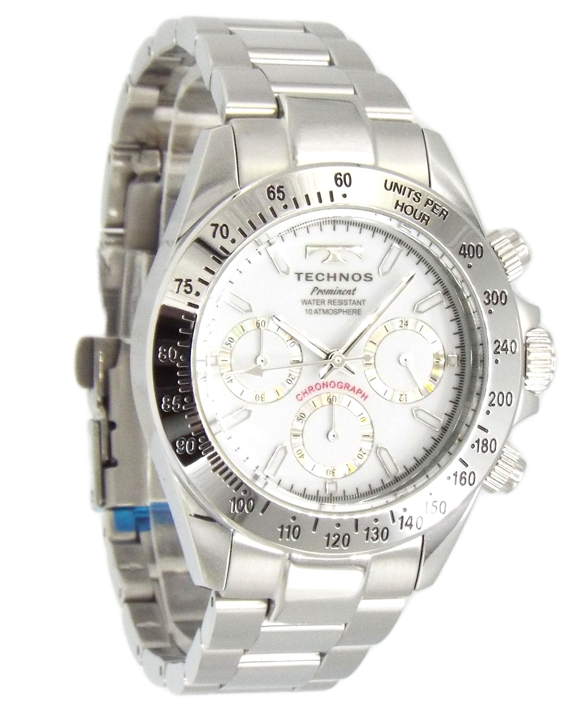 

TECHNOS watch Prominent series Technos Chronograph Stainless steel case Black Sports Chronograph TAP403ASW [Used] білий
