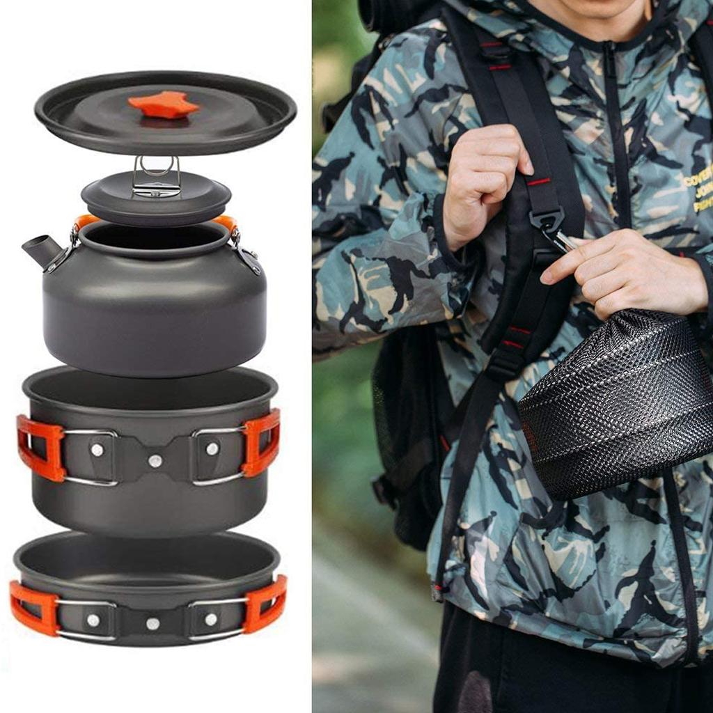 TRAVELER tourist set, kettle, pot, frying pan