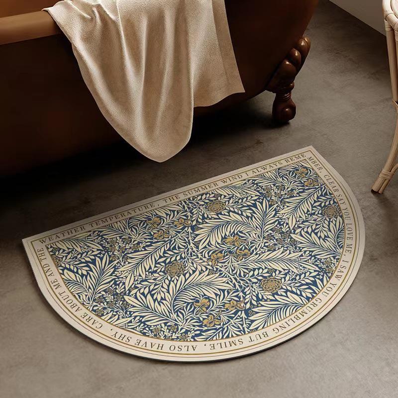Nordic Vintage Bathroom Dirt Resistant Wear-resistant Easy Care Mat Bathroom Door Moisture-wicking Quick Dry Diatomium Mud Carpet
