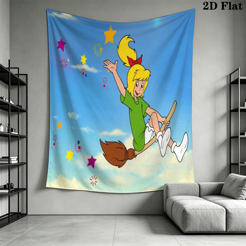 Bibi Blocksberg Wall Tapestry Aesthetic Wall Hanging Printed Fabric Blanket Decorative Tapestries for Bedroom Living Room Home Decor