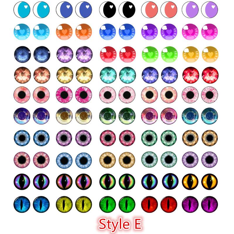 100pcs 50 pairs Dragon Eyes Cat Eye Toys Hot Sale 6mm 8mm 10mm 12mm Handmade Photo Glass Cabochons DIY Making Accessories 12mm 100pcs