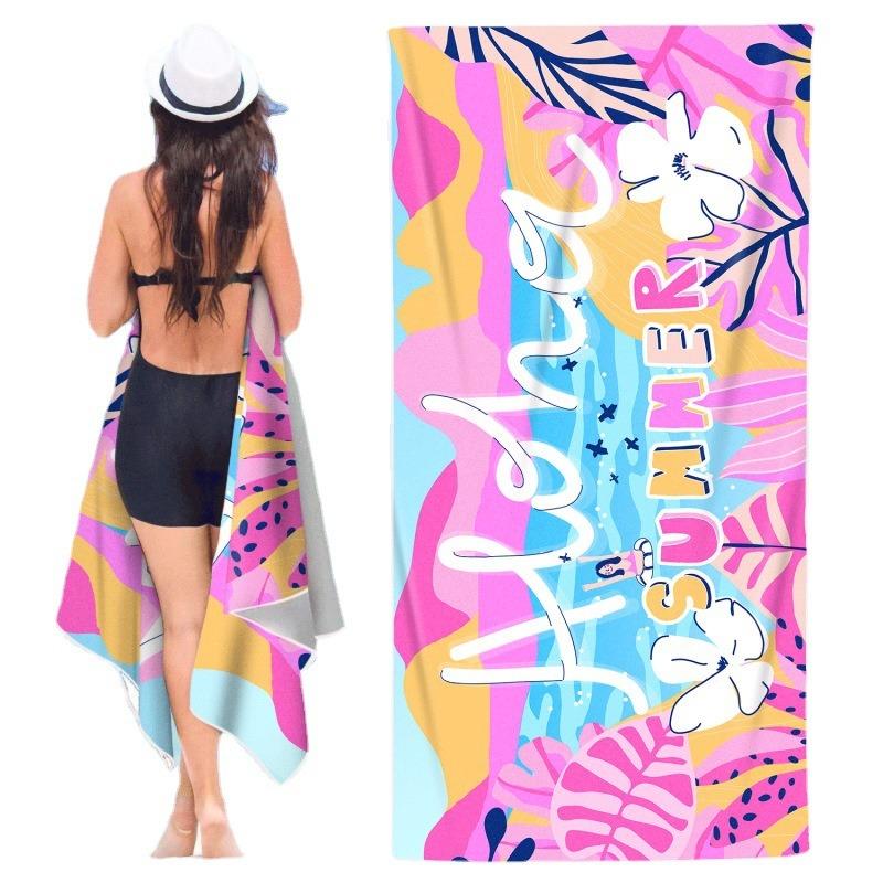 Tropisches Aloha Sommer Strandtuch Polyester Schnelltrocknend Sandfrei Schwimmbad Badehandtuch Für Damen Mädchen Pool Surfen Reise Urlaub
