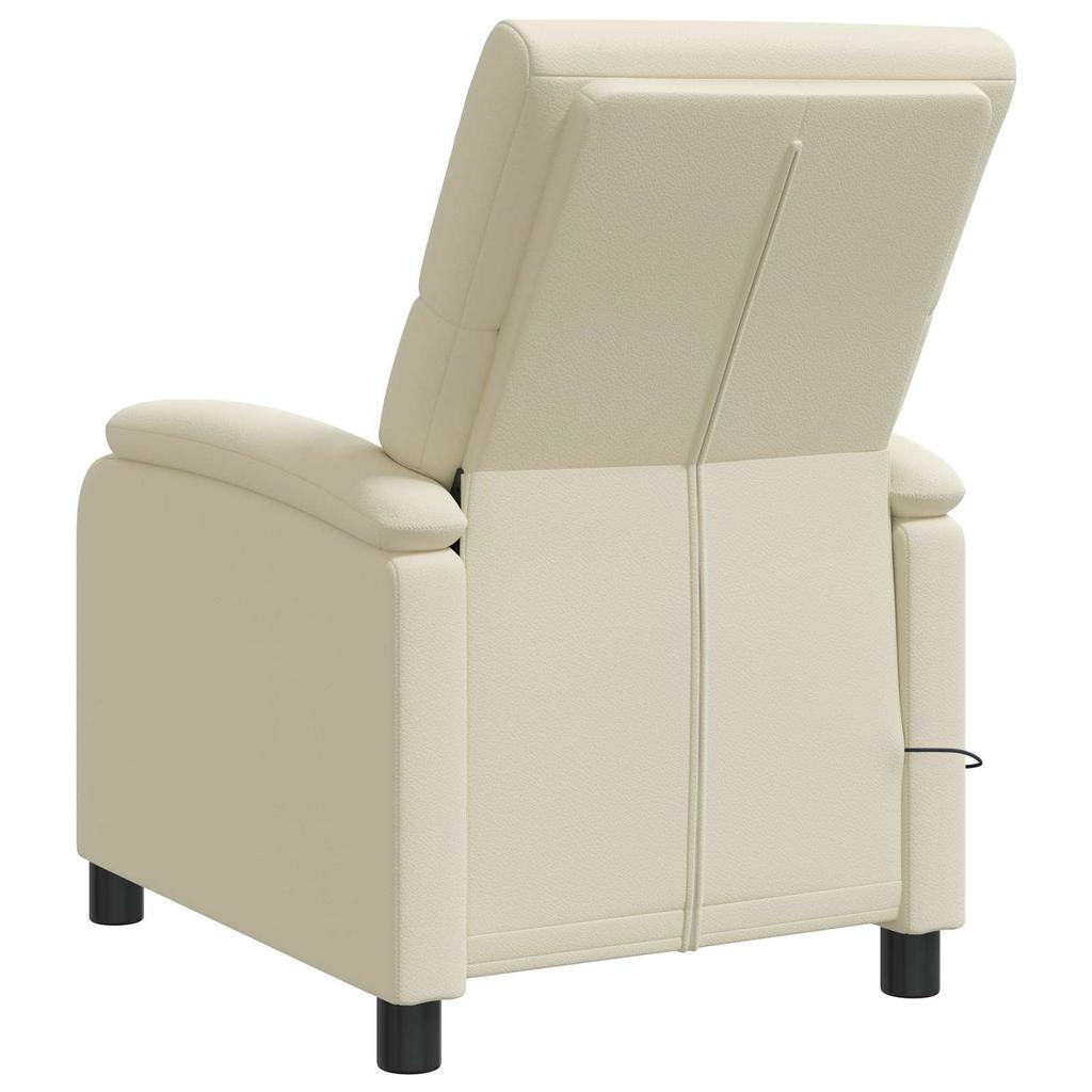 Massage Recliner Cream Faux Leather