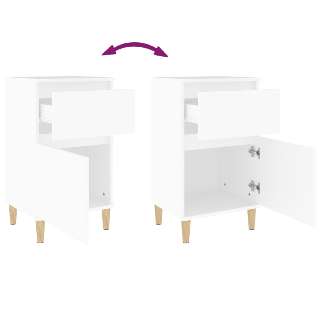 Nightstand White 40x35x70 cm