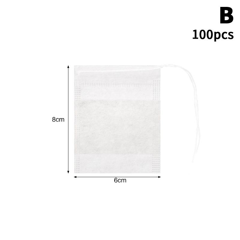 

100 Pcs Disposable Tea Bags Multi-Size Non-Woven Fabric For Loose Leaf Tea Empty Drawstring Pouch Bag Iced Coffee Filter Bags B