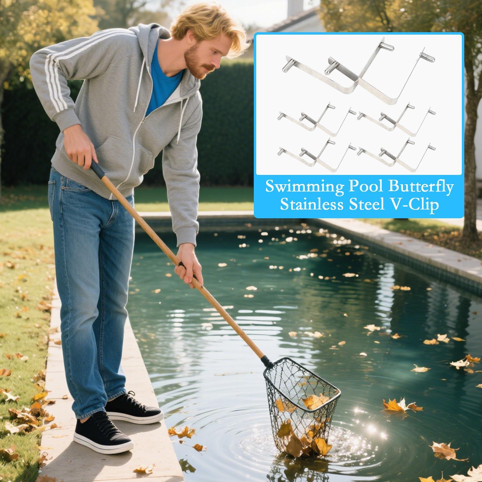 

Pool Brush Clip 10 Pieces Swimming Pool Brush Butterfly Attachment Clips Rust-Proof Clamp Replacement Parts for Scrubbing Poles CN