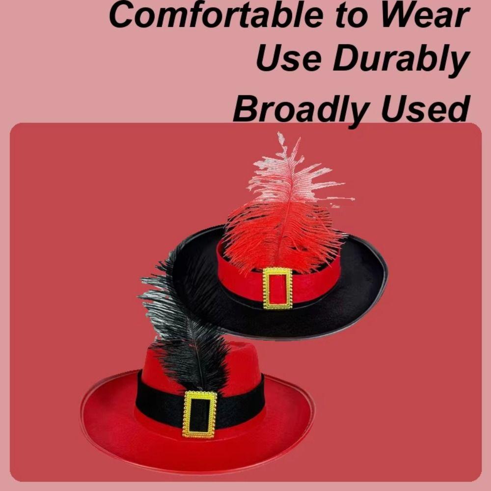 Magician Hat Musketeers Costume Hat Vintage Black Kids Cosplay Hat  Men Women Unisex