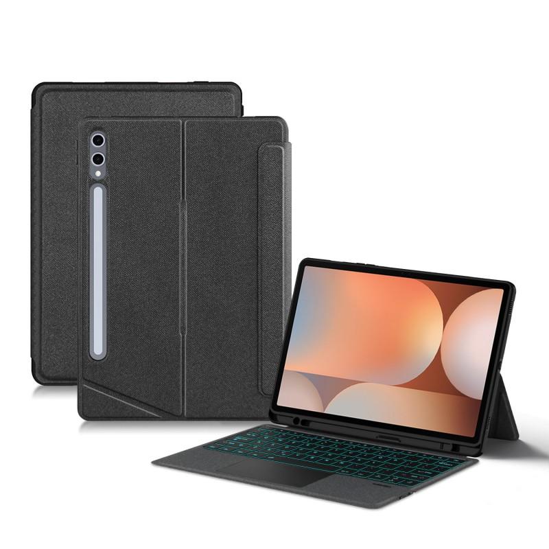 Bluetooth Keyboard Case Galaxy Tab S10/S9/S8 12.4 Inch With Backlit Keys Stand Magnetic Full Protection