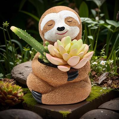Creative Succulent Planter Flowerpot Black Cat Cute Resin Plant Pot Best Gifts for Family Friends Sloth Plant Holder Xmas Gifts