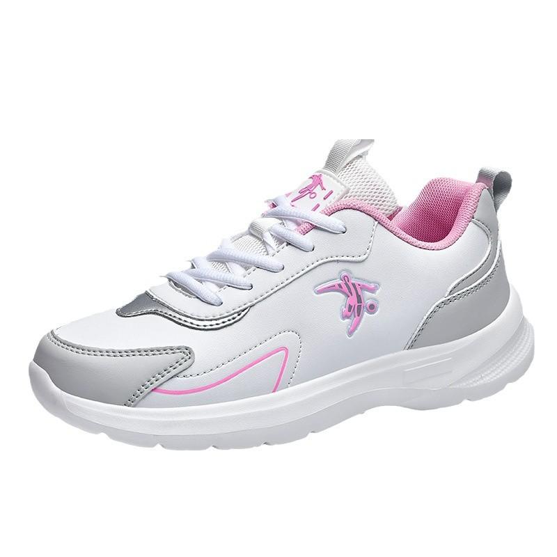 Joni Danlai Sports Women's Shoes Student Feet Soft Leather Surface Waterproof Lightweight Women's Running Shoes Spring and Autumn Brand