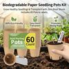 60Pcs 3.1/4Inch Biodegradable Pulp Seedling Pots Starter Trays For Plants Growing