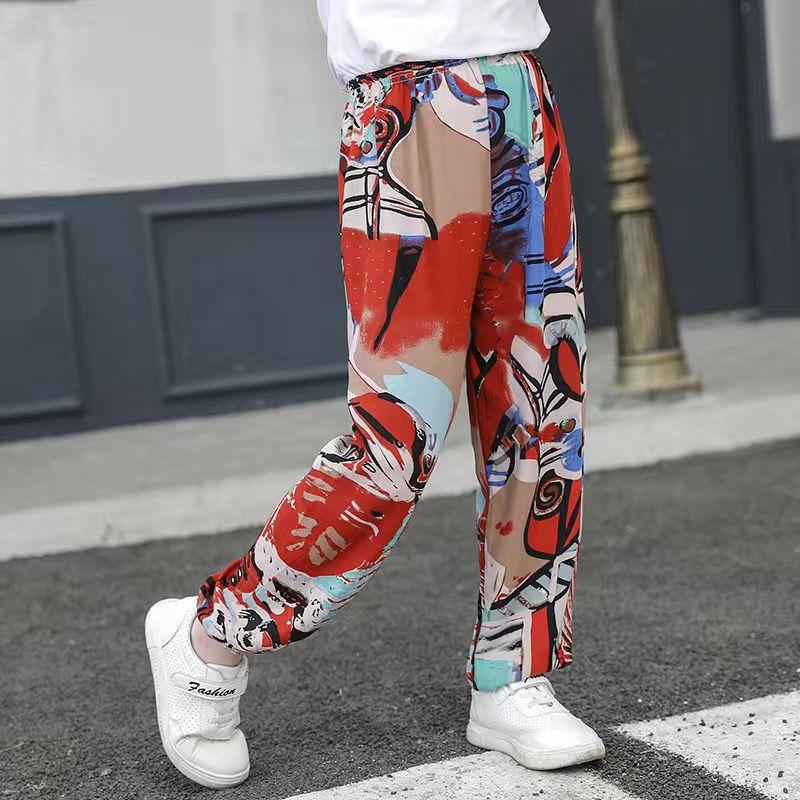 Dětské kalhoty MAITA Jarní Boho Potištěný Vysoký pas Ležérní Lucerna Kalhoty Joggers Dětské fitness tepláky