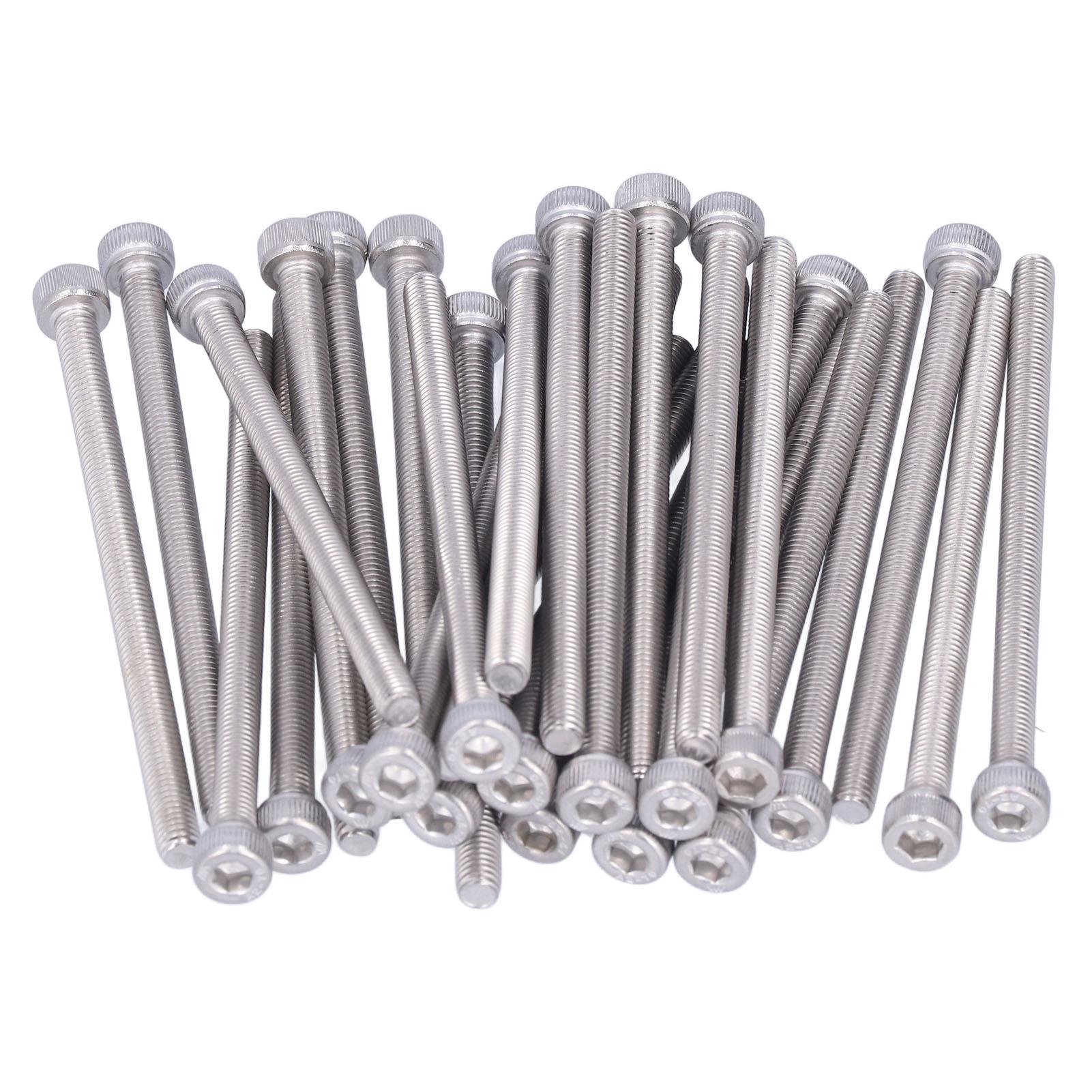 

30 шт. Винты М5 с цилиндрической головкой и шестигранным углублением, полурезьбовые, из нержавеющей стали А2, с шестигранной головкой, полурезьбовые