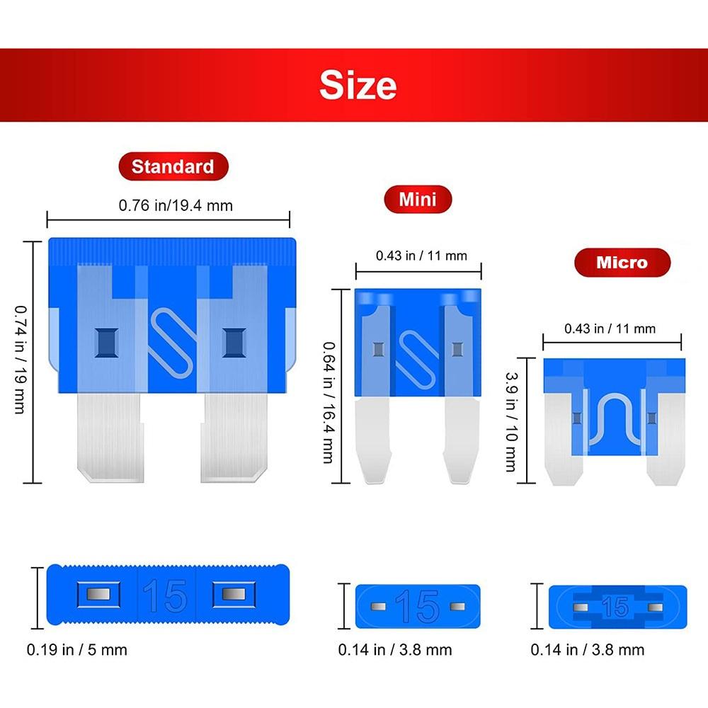 50/100pcs Standard Car Fuses 2A 3A 5A 7.5A 10A 15A 20A 25A 30A 35A Free Matching Choice Car Fuses Blade Fuses for RV/Truck/SUV