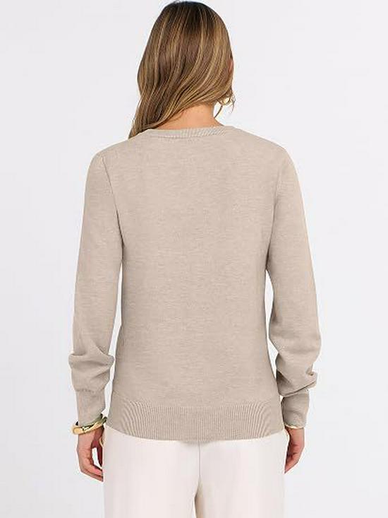 2026 European & American Autumn V-neck Loose Long Sleeve Solid Knit Women's Sweater - Commuting & Versatile